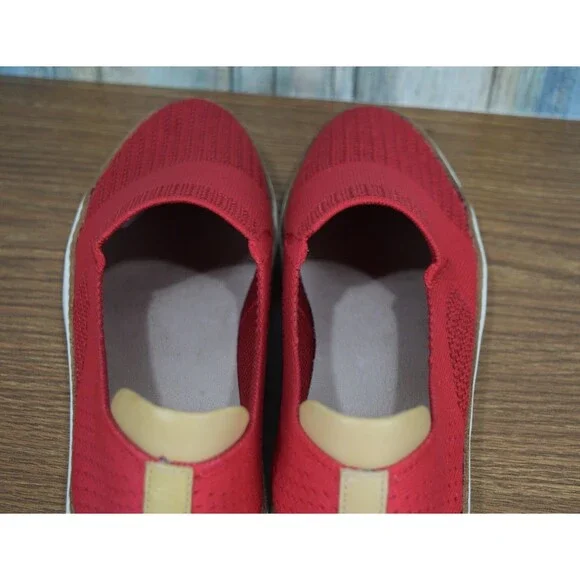 UGG Sammy Chevron Sneakers Women's 9 Red Slip On Knit Walking Shoes 1016758 - Picture 8 of 11